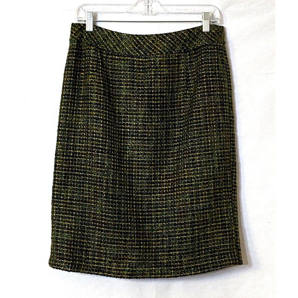 Coldwater Creek Tweed Pencil Skirt Womens Size 10 Multicolor Lined Wool Blend
